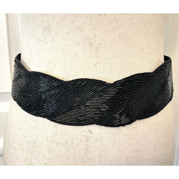 Vtg LE REGALE Women's Beaded BELT Evening Dress Formal Small 28" Bling Statement - Picture 1 of 10